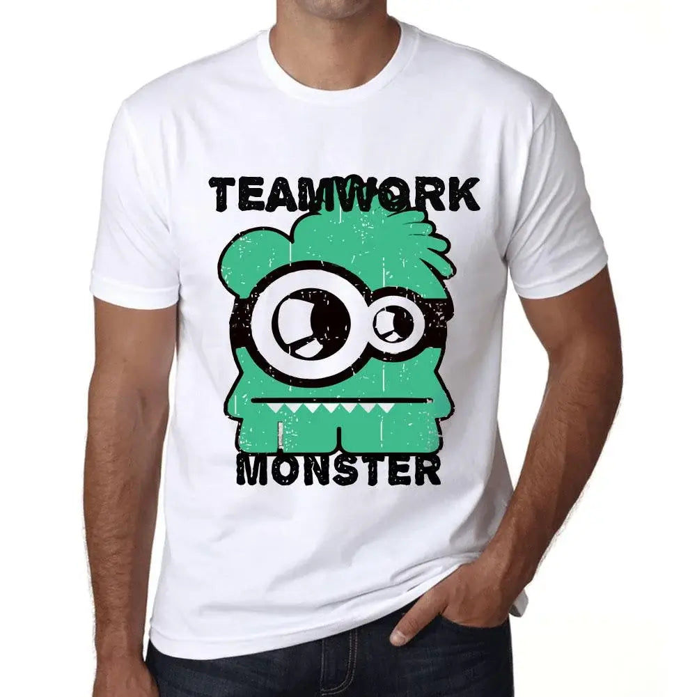 Men's Graphic T-Shirt Teamwork Monster Eco-Friendly Limited Edition Short Sleeve Tee-Shirt Vintage Birthday Gift Novelty