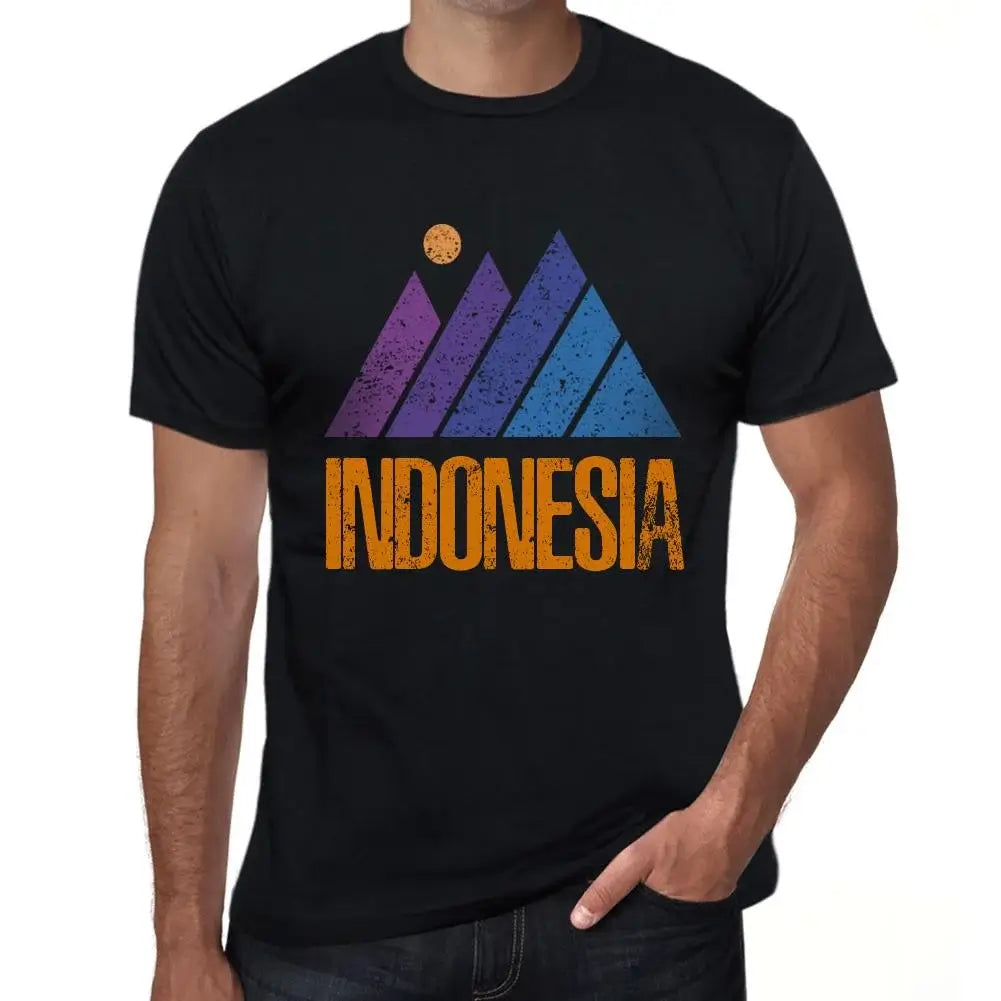 Men's Graphic T-Shirt Mountain Indonesia Eco-Friendly Limited Edition Short Sleeve Tee-Shirt Vintage Birthday Gift Novelty