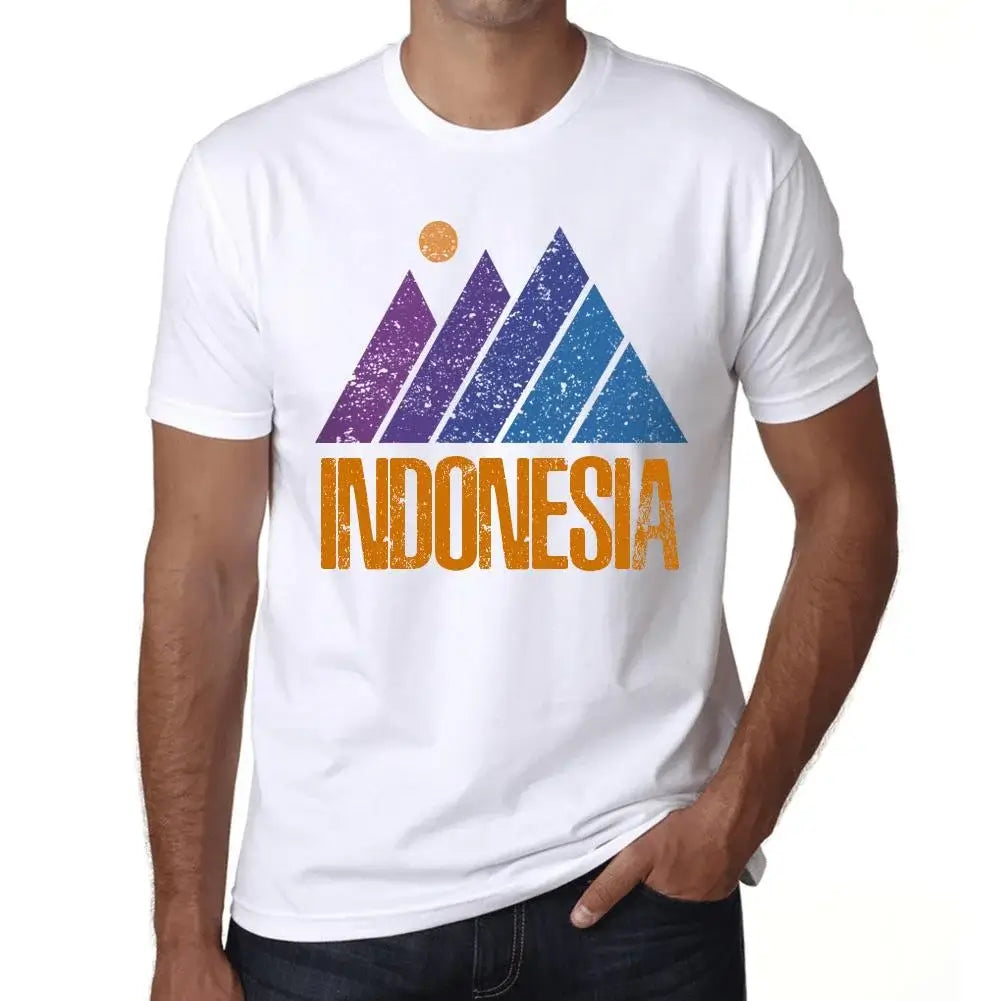Men's Graphic T-Shirt Mountain Indonesia Eco-Friendly Limited Edition Short Sleeve Tee-Shirt Vintage Birthday Gift Novelty