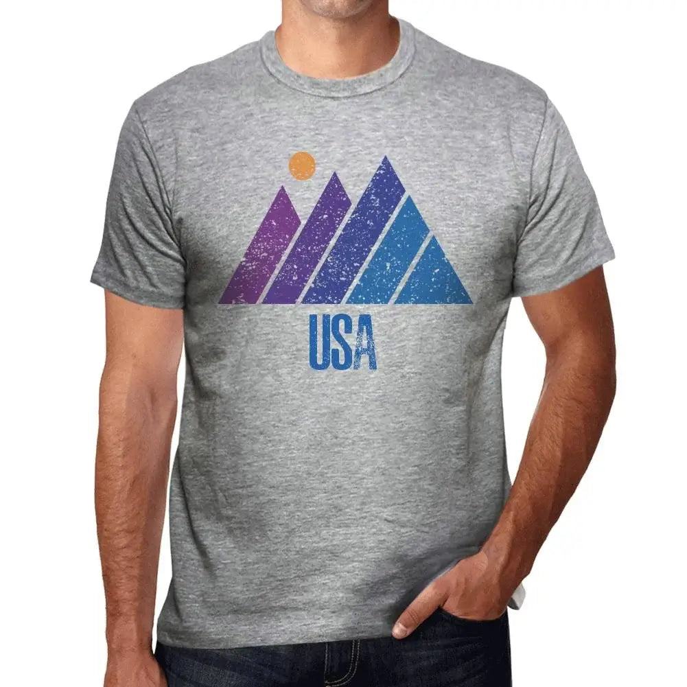 Men's Graphic T-Shirt Mountain Usa Eco-Friendly Limited Edition Short Sleeve Tee-Shirt Vintage Birthday Gift Novelty