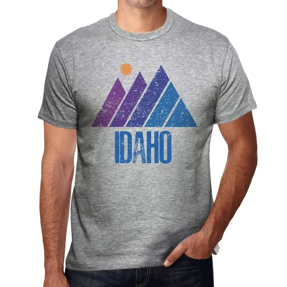 Men's Graphic T-Shirt Mountain Idaho Eco-Friendly Limited Edition Short Sleeve Tee-Shirt Vintage Birthday Gift Novelty