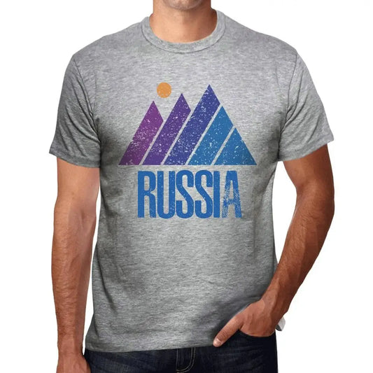 Men's Graphic T-Shirt Mountain Russia Eco-Friendly Limited Edition Short Sleeve Tee-Shirt Vintage Birthday Gift Novelty