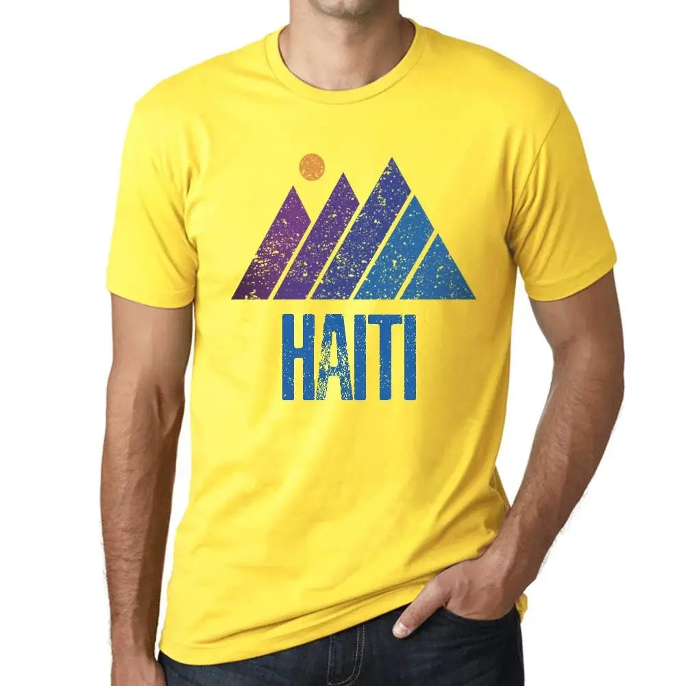 Men's Graphic T-Shirt Mountain Haiti Eco-Friendly Limited Edition Short Sleeve Tee-Shirt Vintage Birthday Gift Novelty