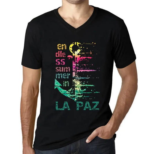 Men's Graphic T-Shirt V Neck Endless Summer In La Paz Eco-Friendly Limited Edition Short Sleeve Tee-Shirt Vintage Birthday Gift Novelty