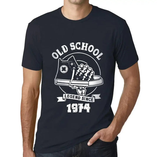 Men's Graphic T-Shirt Old School Legend Since 1974 50th Birthday Anniversary 50 Year Old Gift 1974 Vintage Eco-Friendly Short Sleeve Novelty Tee
