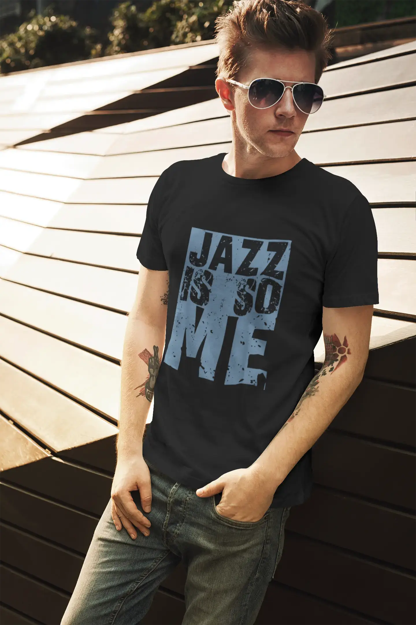 Men's Graphic T-Shirt JAZZ Is So Me Grey Marl