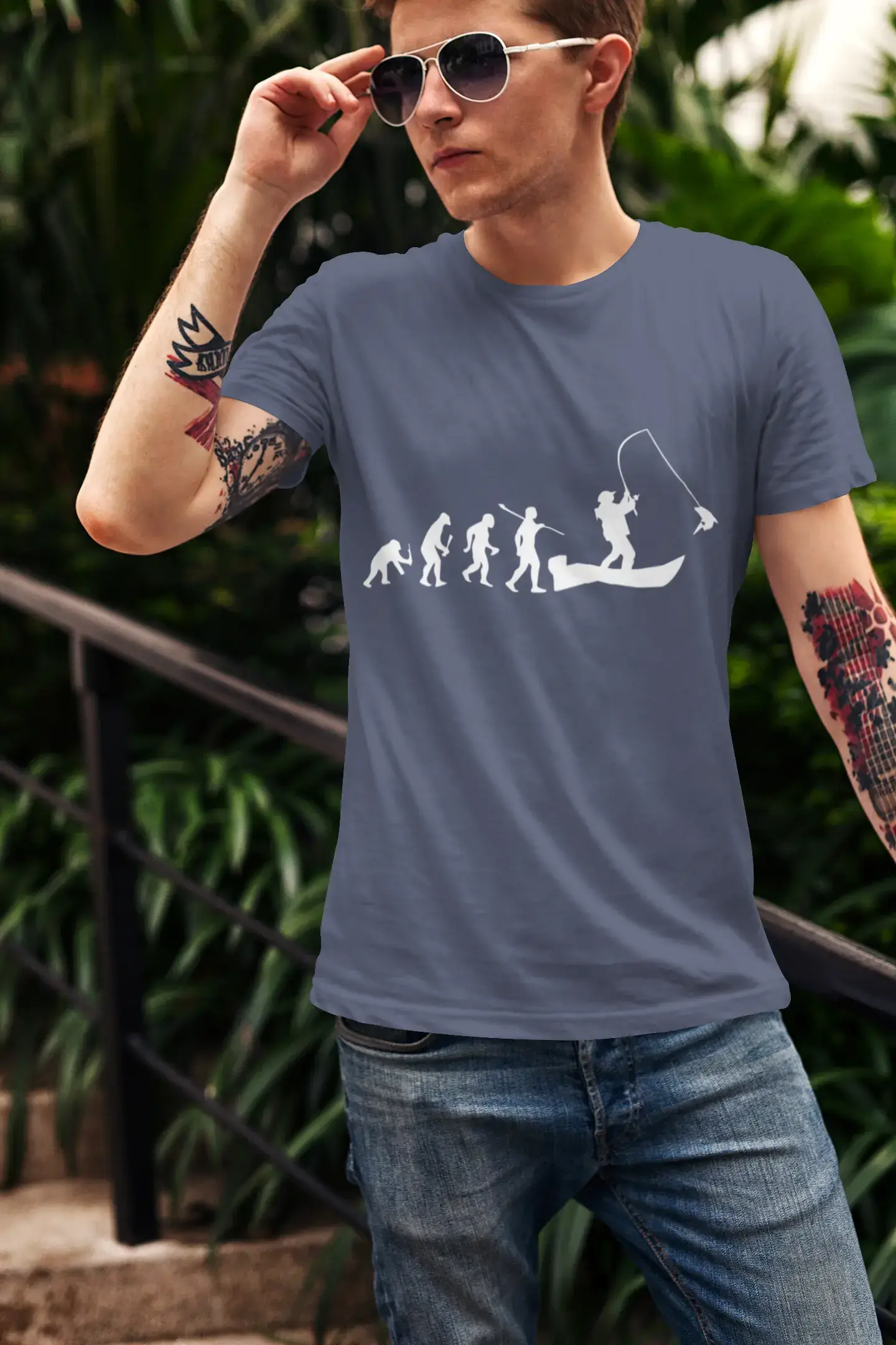 ULTRABASIC - Graphic Printed Men's Evolution of the Fishing Boat T-Shirt White