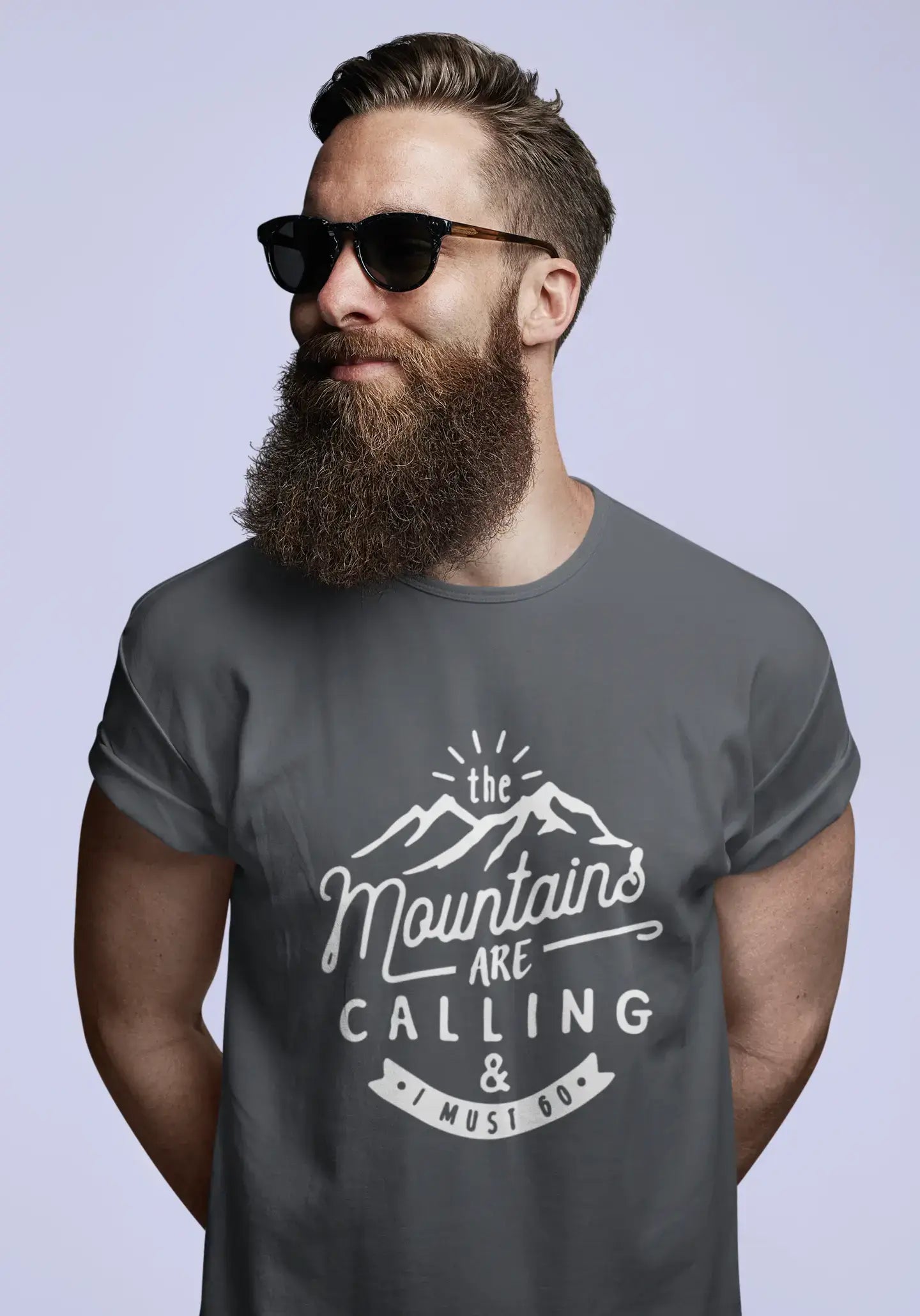 ULTRABASIC - Graphic Printed Men's The Mountains Are Calling And I Must Go Hiking Tee Tango Red