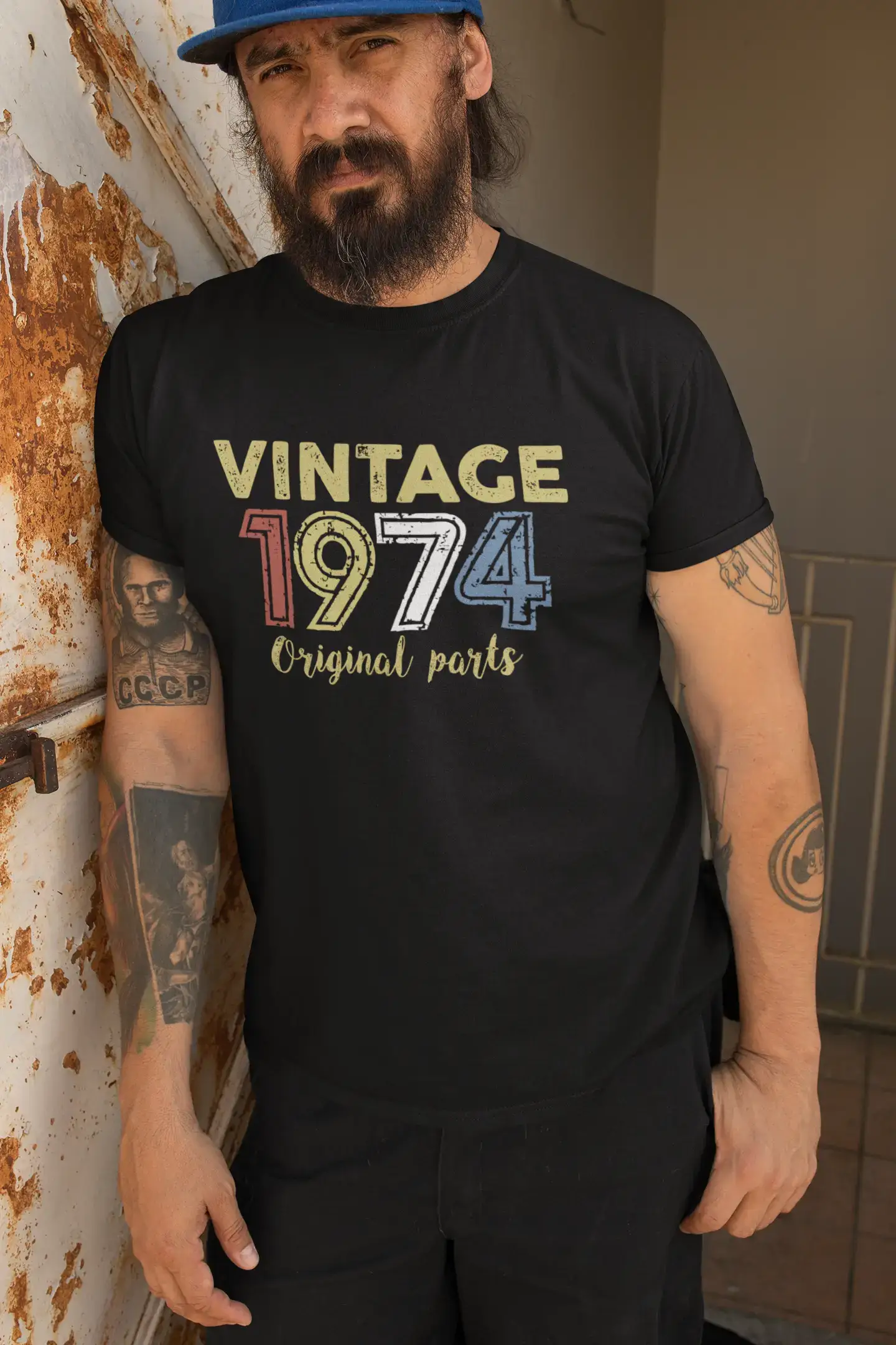 ULTRABASIC - Graphic Printed Men's Vintage 1974 T-Shirt Denim