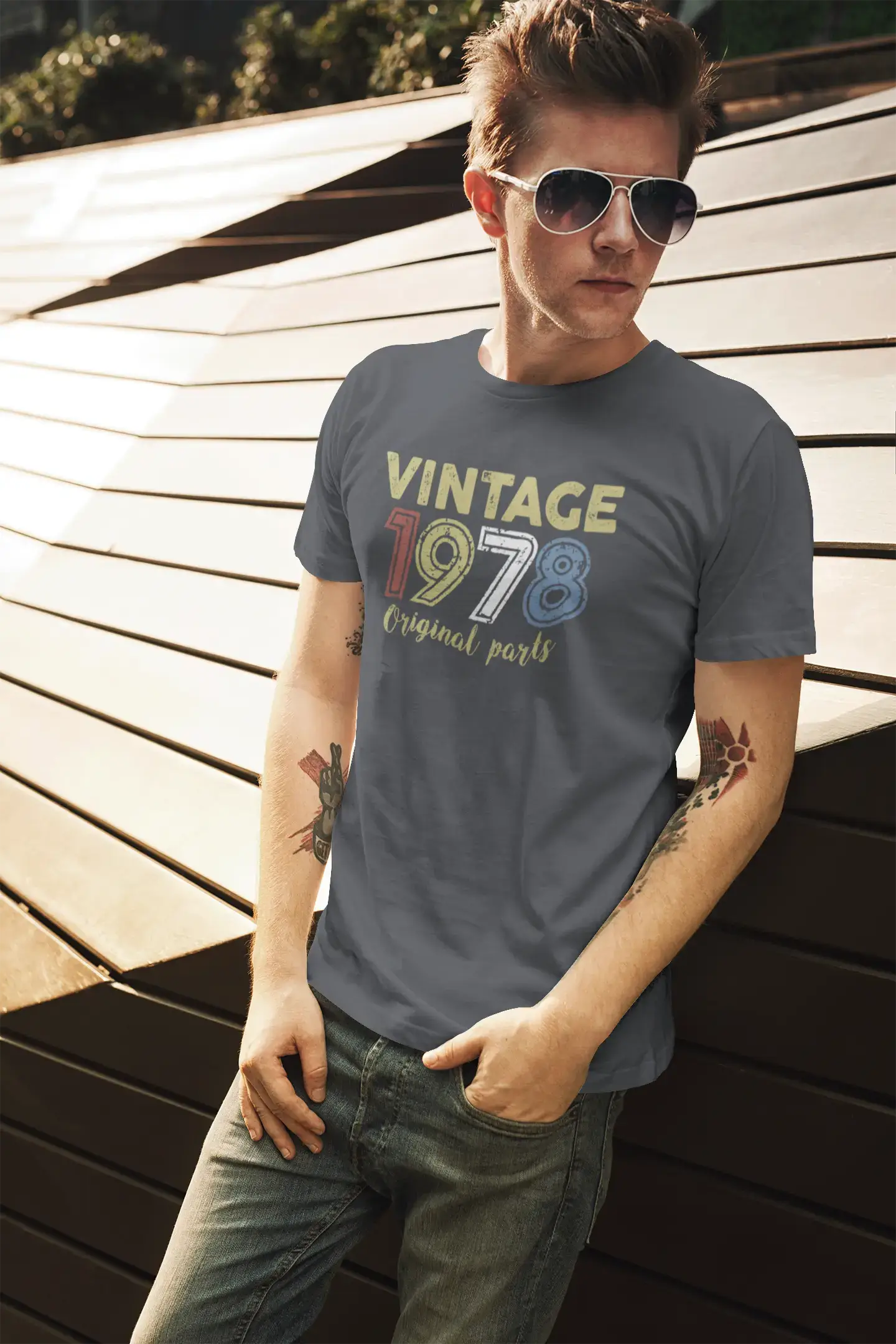 ULTRABASIC - Graphic Printed Men's Vintage 1978 T-Shirt Navy