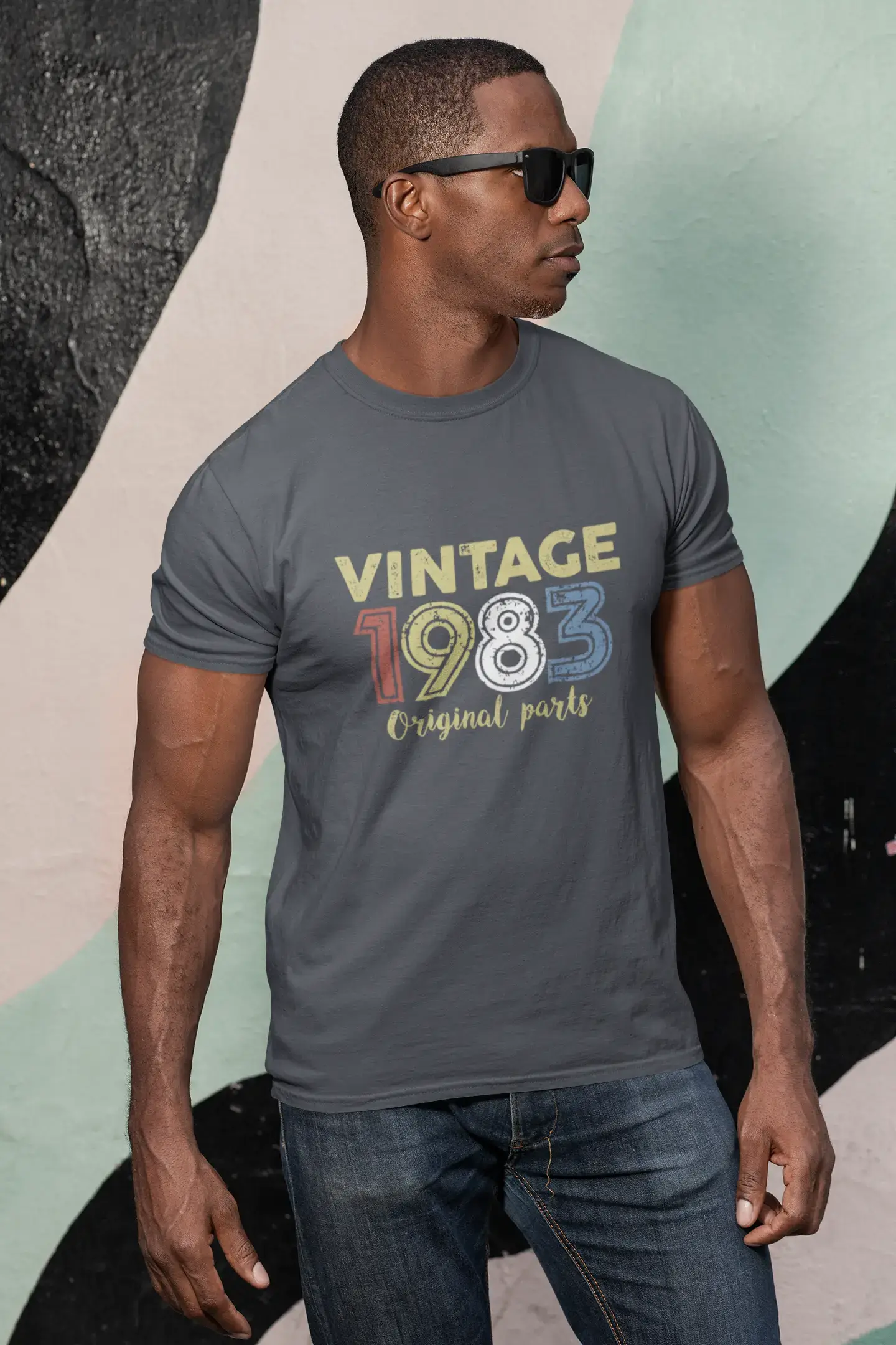 ULTRABASIC - Graphic Printed Men's Vintage 1983 T-Shirt Navy