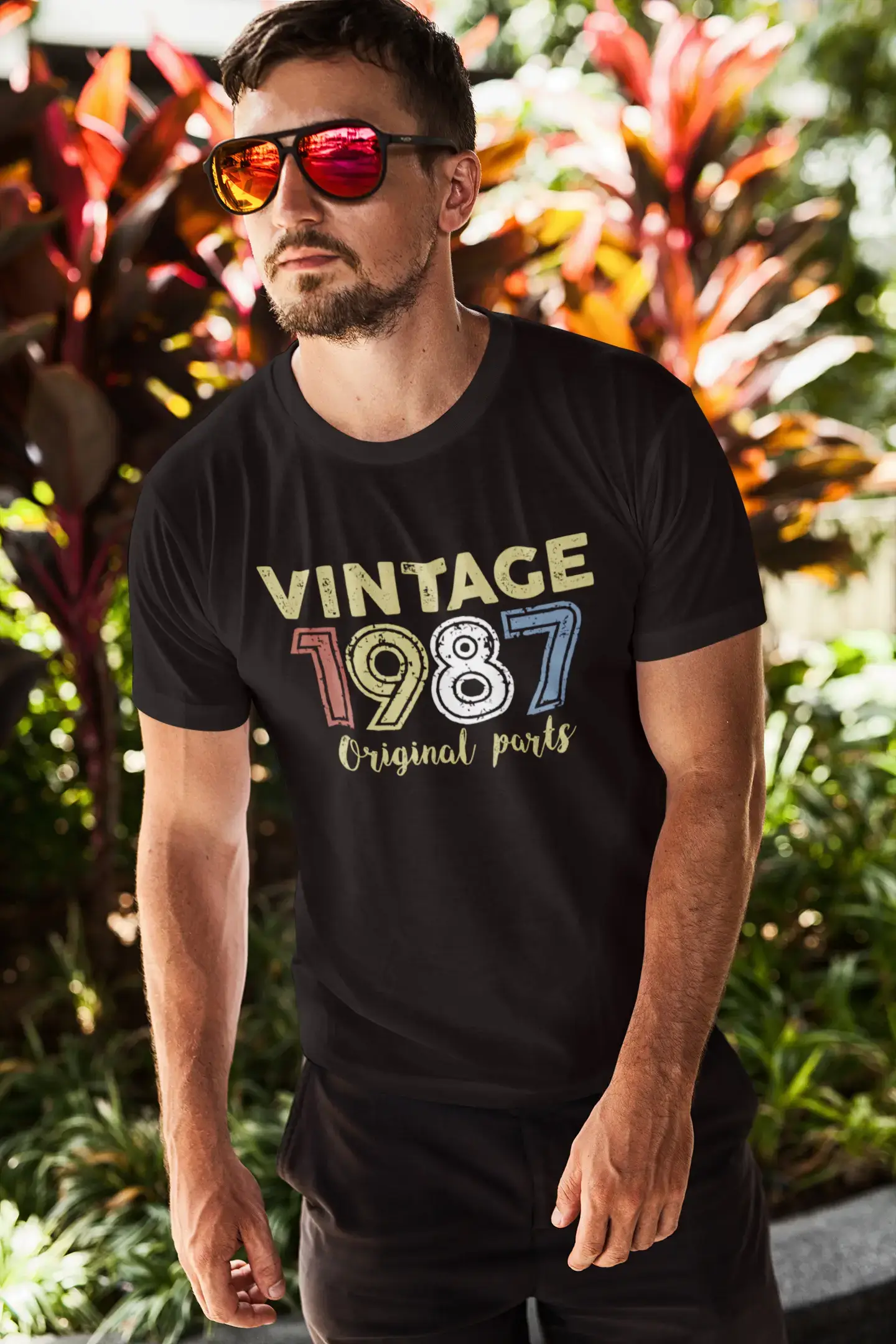 ULTRABASIC - Graphic Printed Men's Vintage 1987 T-Shirt Deep Black