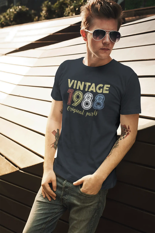ULTRABASIC - Graphic Printed Men's Vintage 1988 T-Shirt Navy
