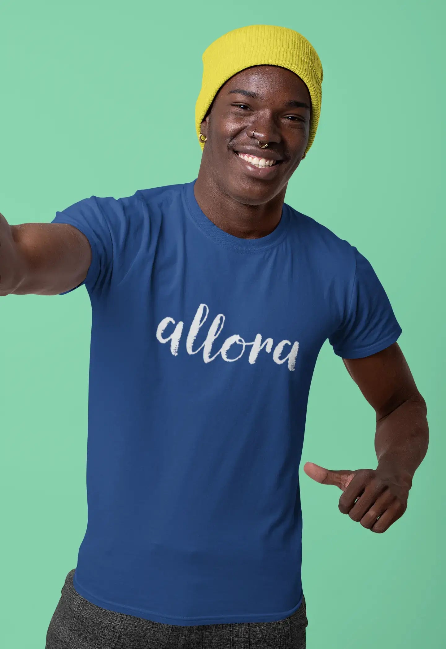 ULTRABASIC - Graphic Printed Men's Allora T-Shirt Military Green