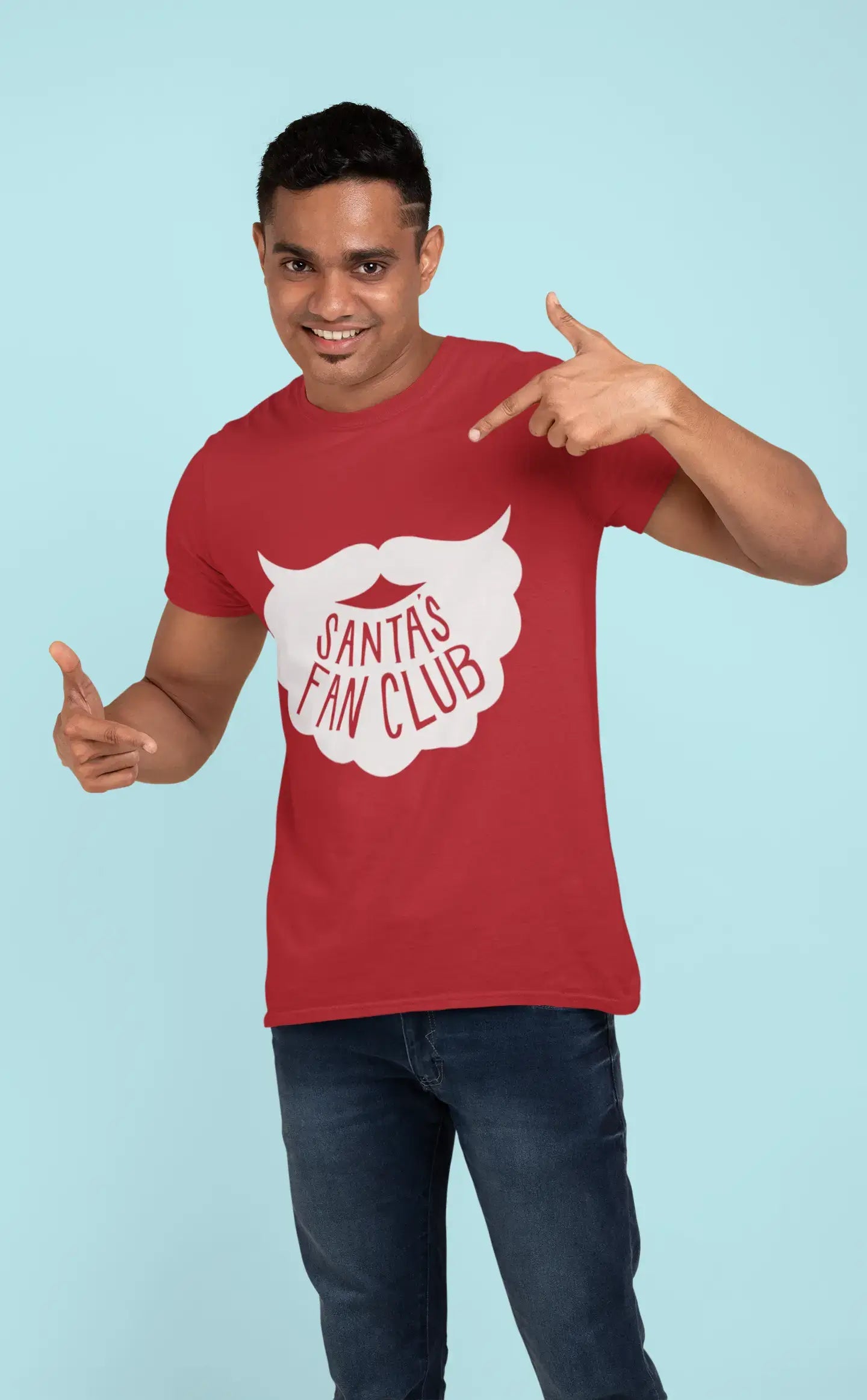 ULTRABASIC - Graphic Men's Santa's Fan Club Christmas T-Shirt Xmas Gift Ideas Red