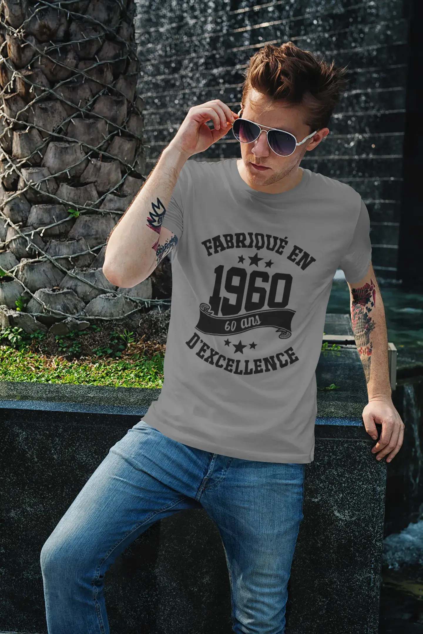 Ultrabasic® Fabriqué en 1960, 60 Ans d'être Génial T-Shirt Blanc Ch