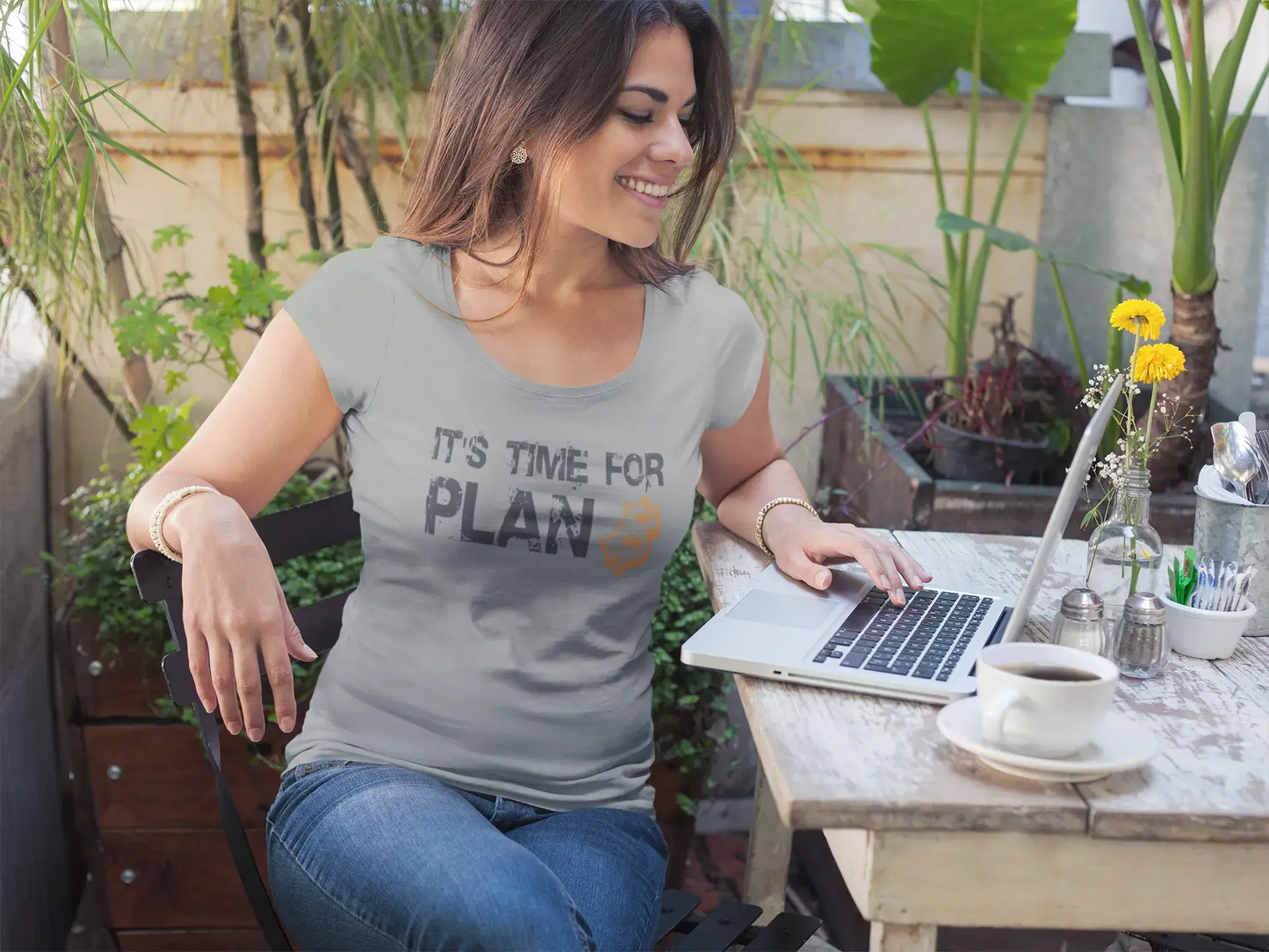 Ultrabasic® Tee-Shirt Femme Manches Courtes It's Time for Plan B Bitcoin BTC HODL Idée Cadeau Tee Crypto