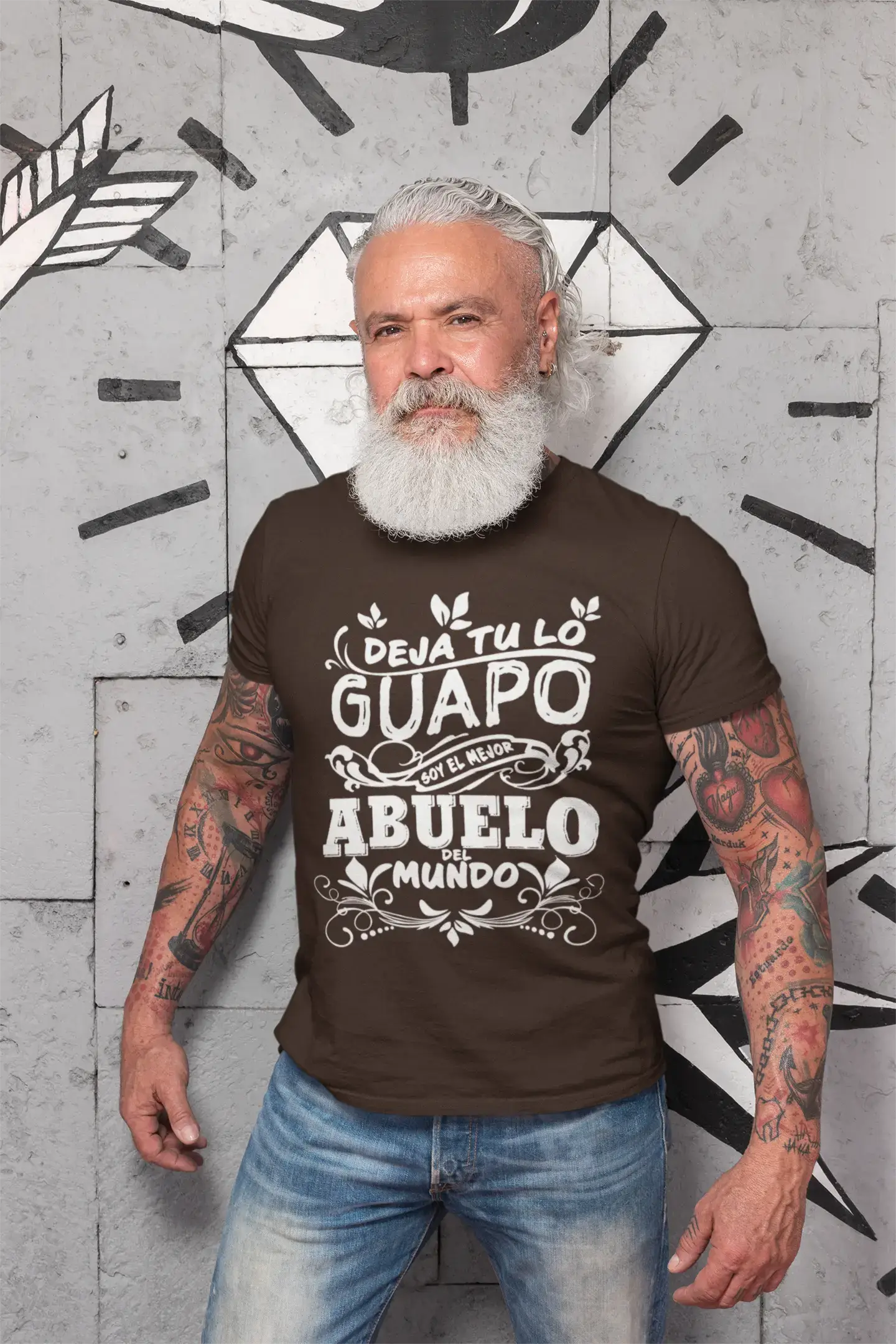 Ultrabasic® Homme T-Shirt Graphique Mejor Abuelo Del Mundo Anniversaire génial Chemise