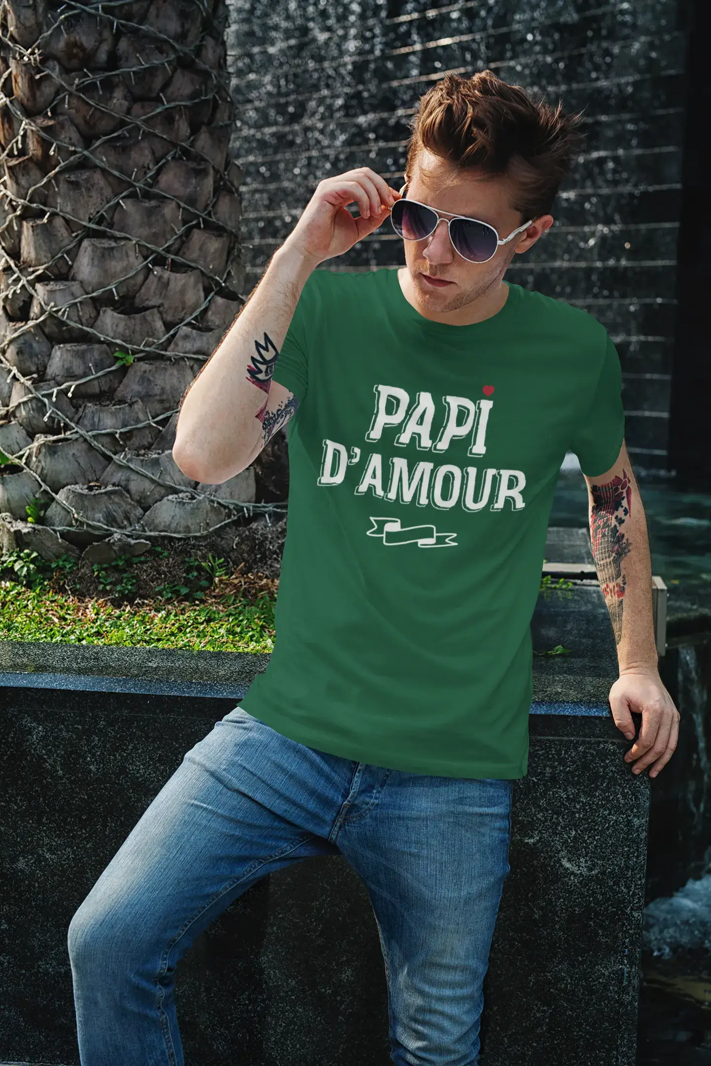 Homme T-shirt Graphique Papi D'Amour Cadeau Imprimé Tee-Shirt