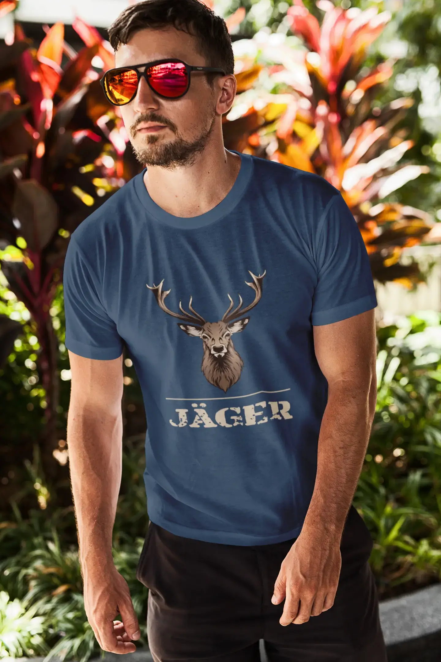 Men's Graphic T-Shirt Hirsch Jäger Idea Gift