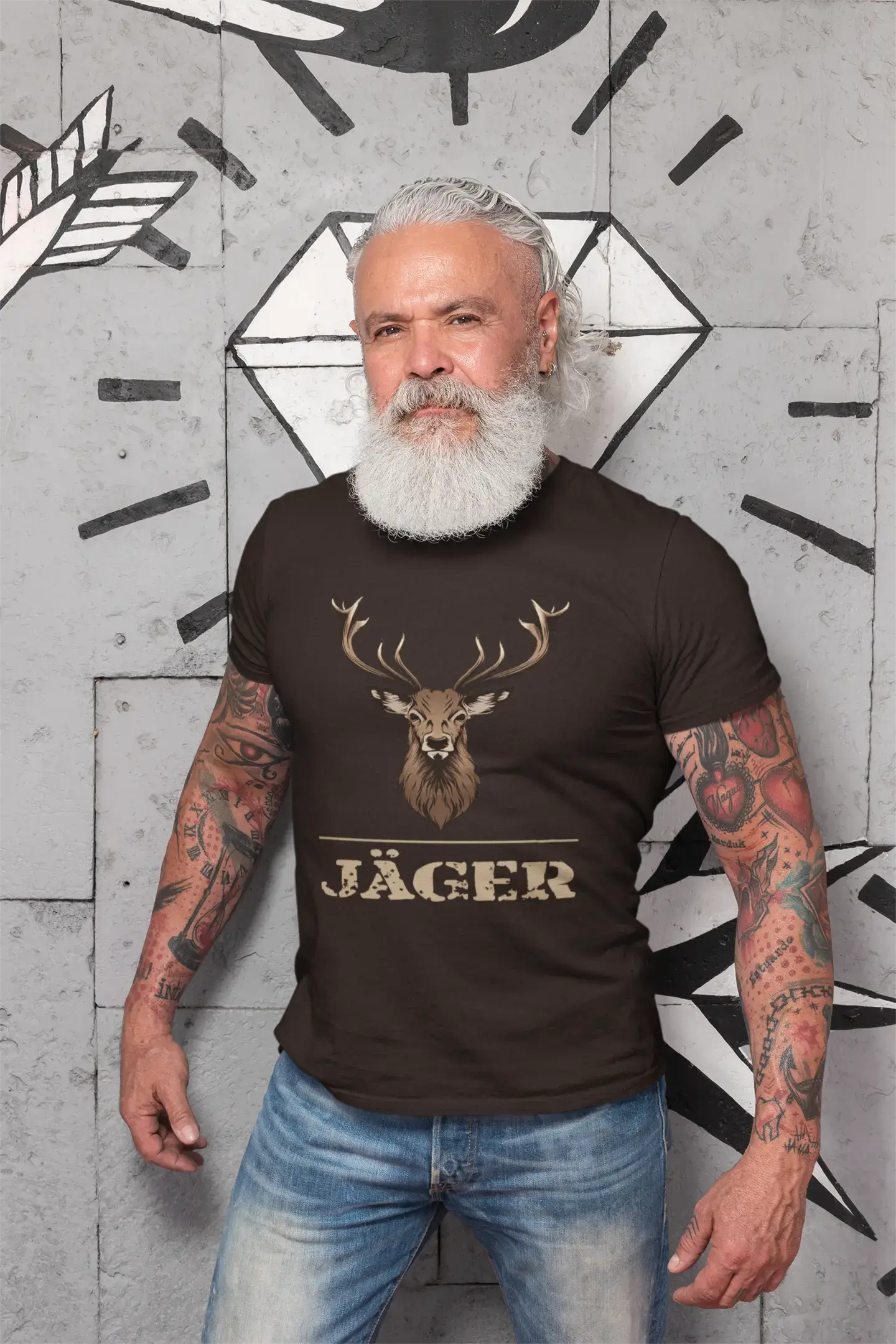 Men's Graphic T-Shirt Hirsch Jäger Idea Gift