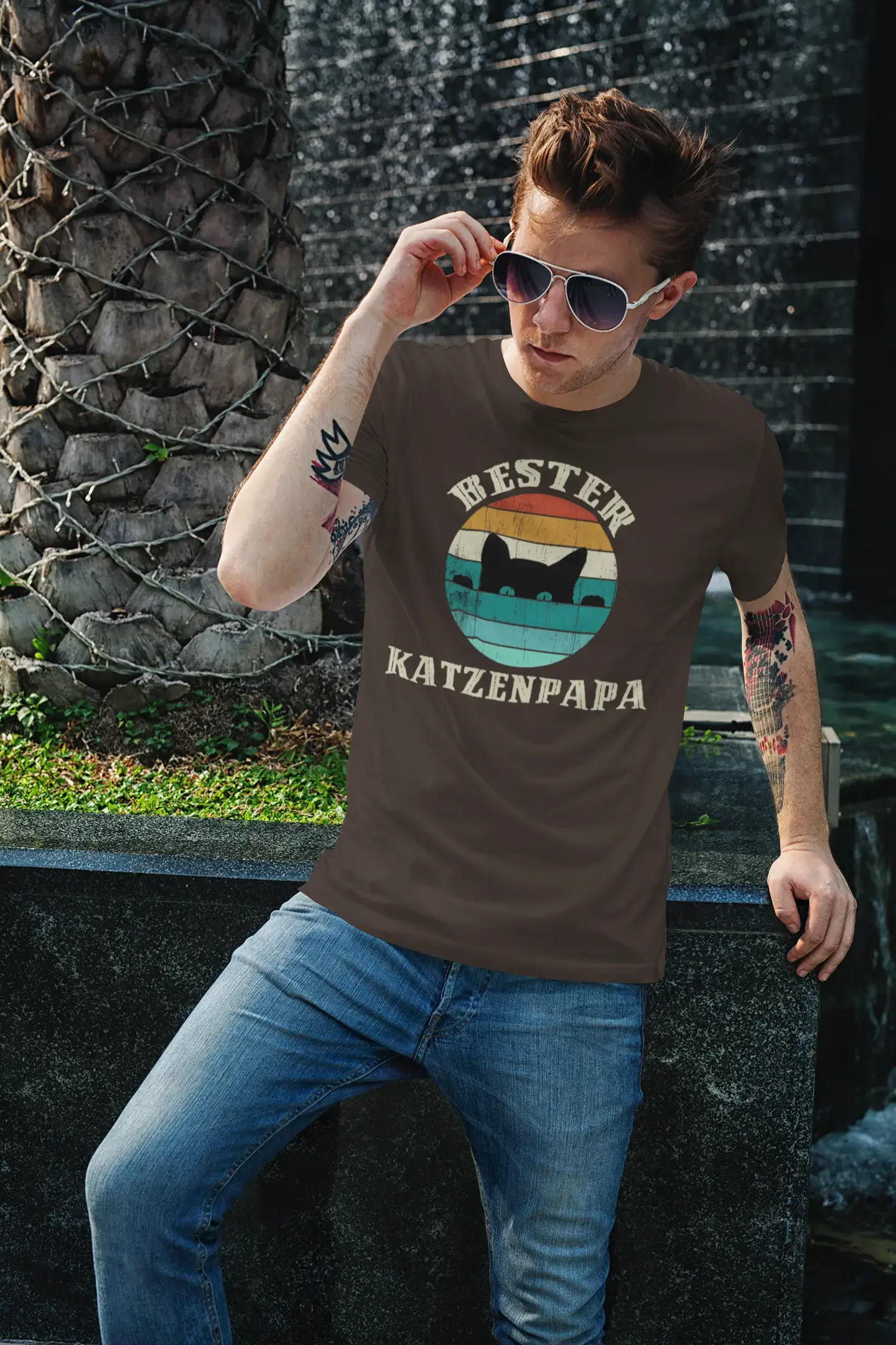 Men's Graphic T-Shirt Bester Katzenpapa Gift Idea