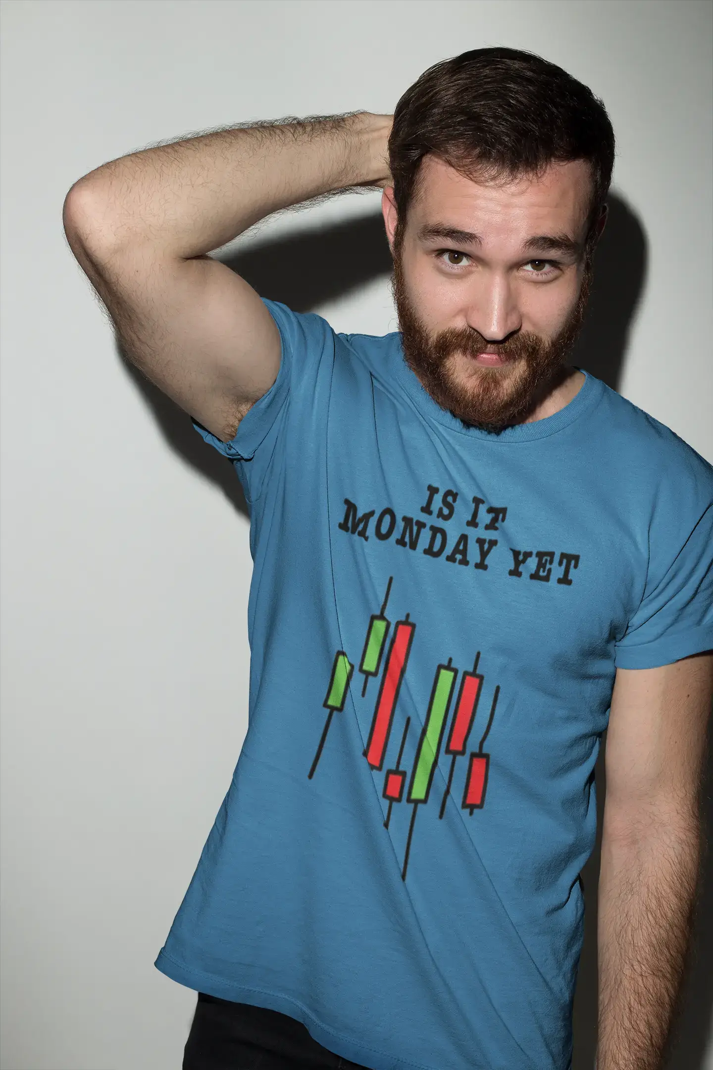 Men’s Graphic T-Shirt Is It Monday Yet Stock Market Traders Aqua Gift Idea