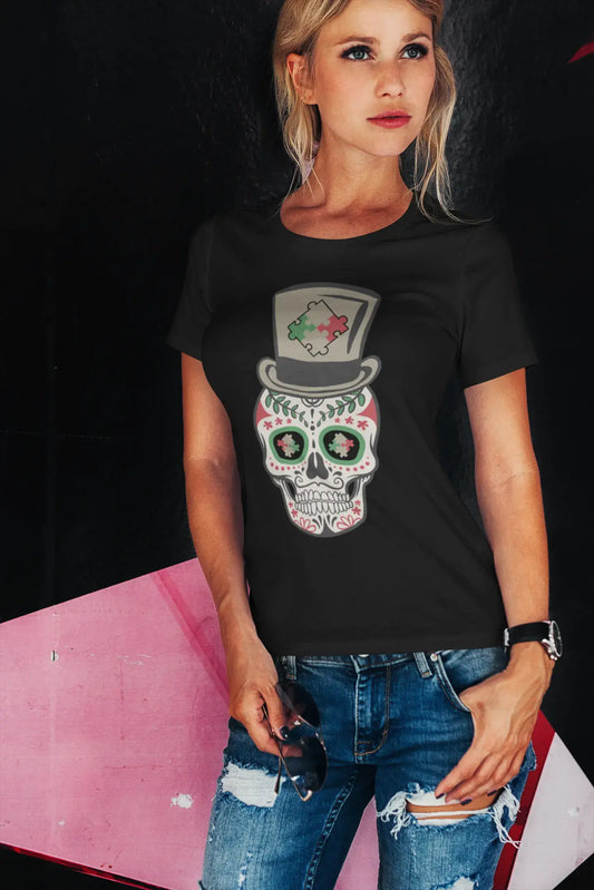 ULTRABASIC Women's Organic T-Shirt - Gentleman Skull - Skull Shirt for Women
