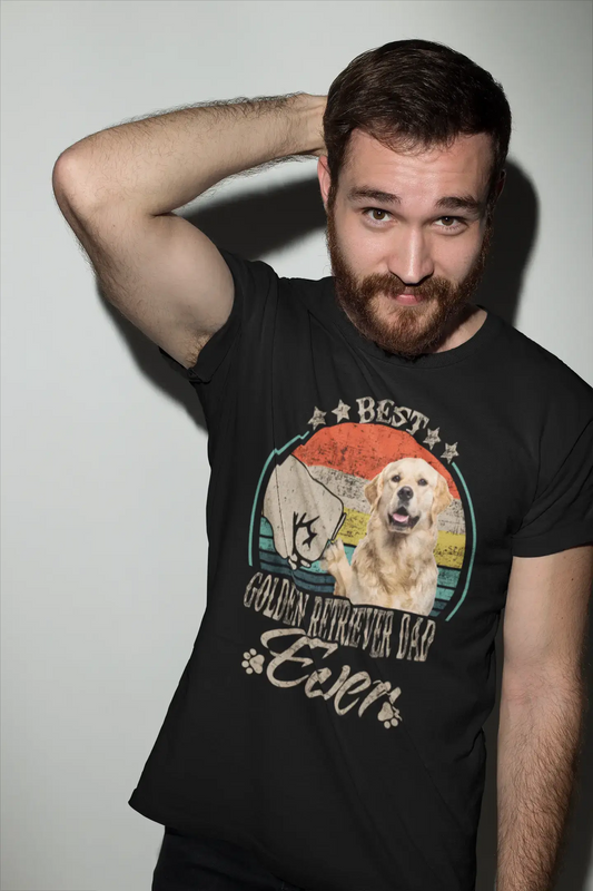 ULTRABASIC Men's Graphic T-Shirt Best Golden Retriever Dad Ever - Dog Fist Shirt
