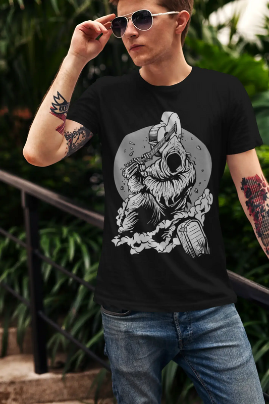 ULTRABASIC Men's Music T-Shirt Guitar Reaper on Grave - Scary Halloween Shirt