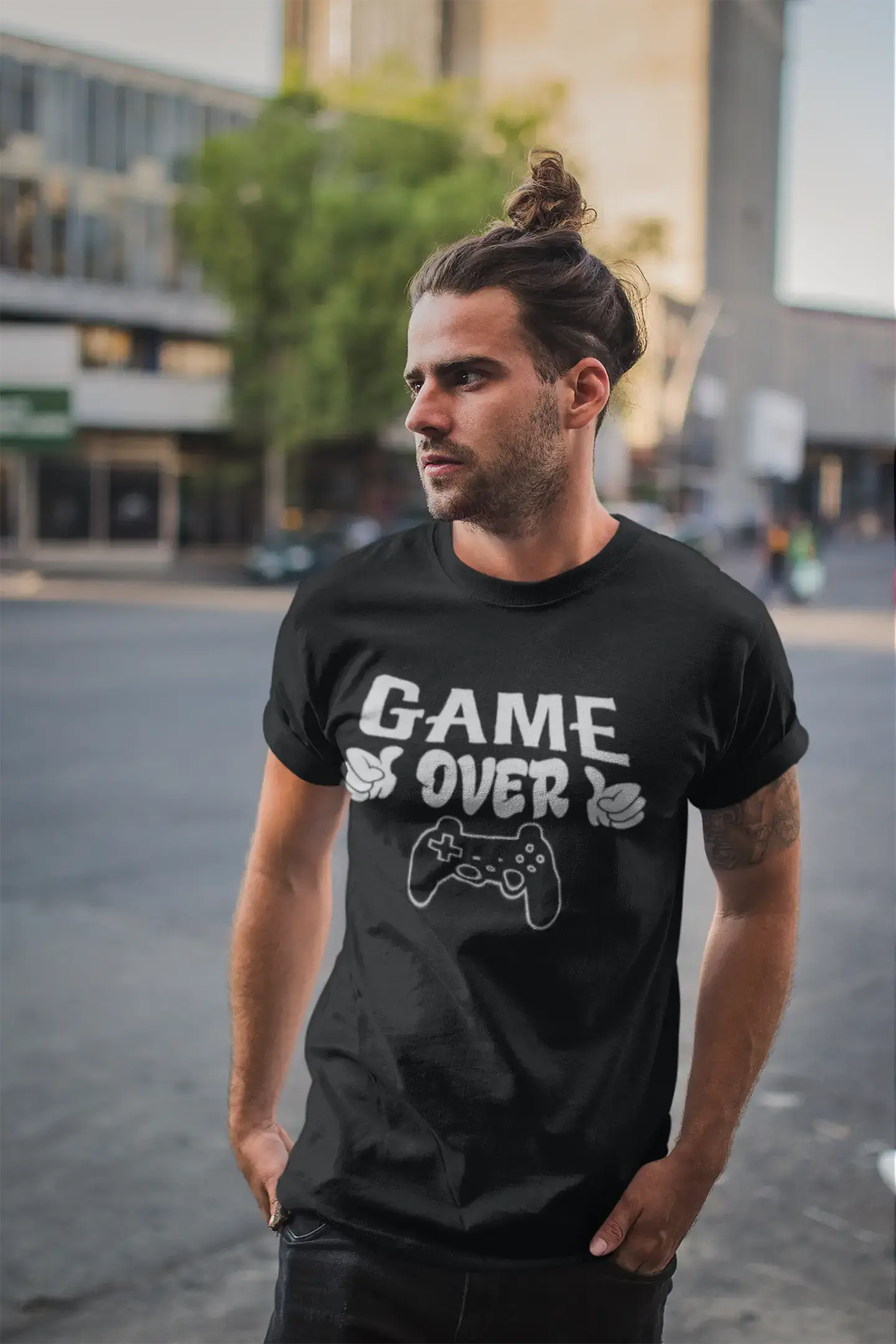 ULTRABASIC Men's Humor T-Shirt Game Over - End Game - Gamer Things - Casual Apparel