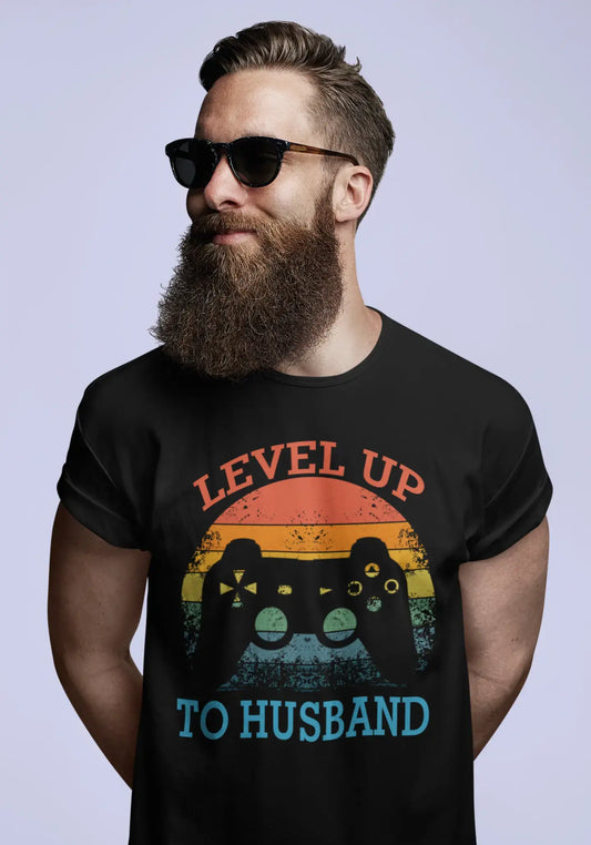 ULTRABASIC Men's Graphic T-Shirt Level up to Husband - Funny Gaming Shirt for Him