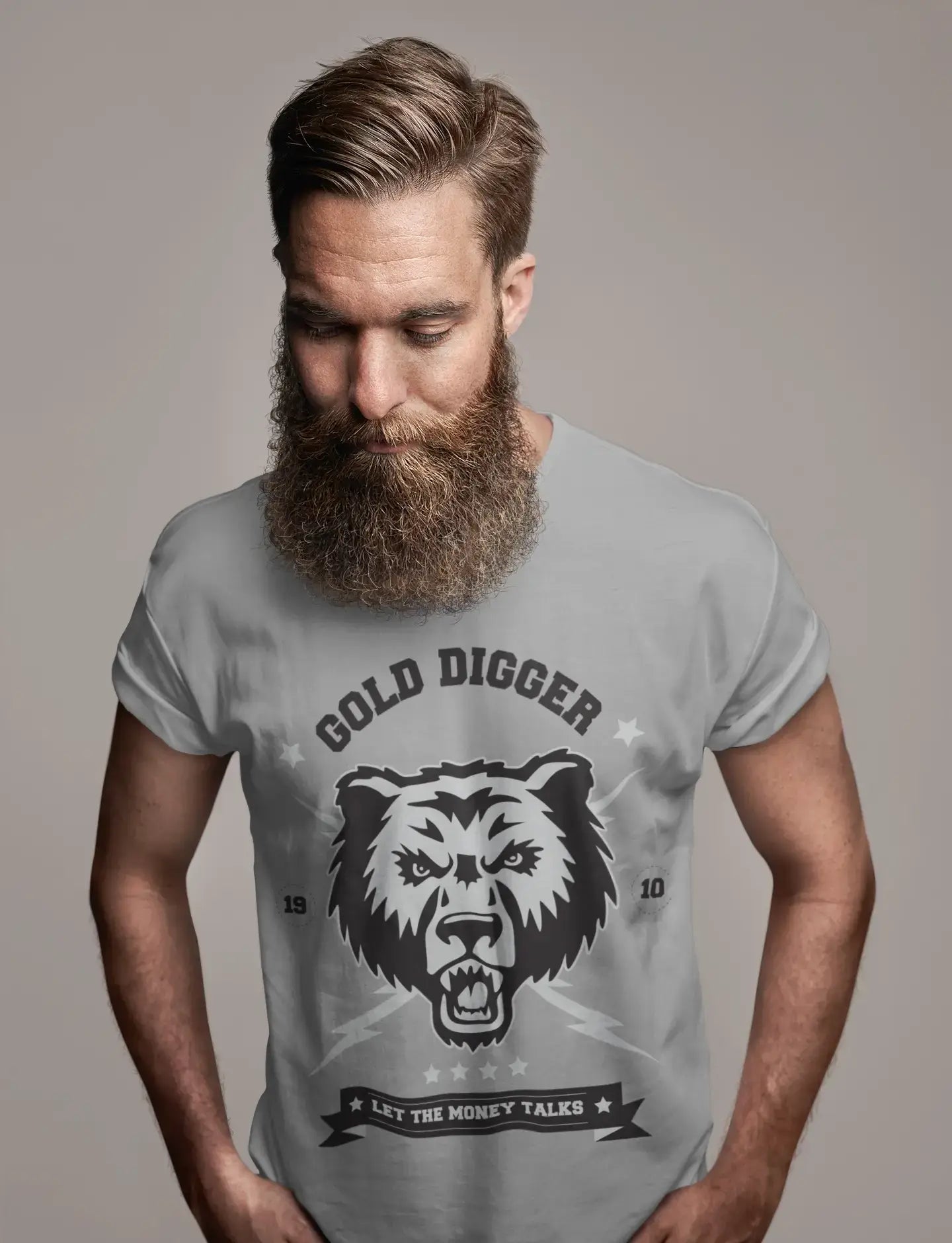 ULTRABASIC Men's Graphic T-Shirt Money Talks Bear Shirt for Men