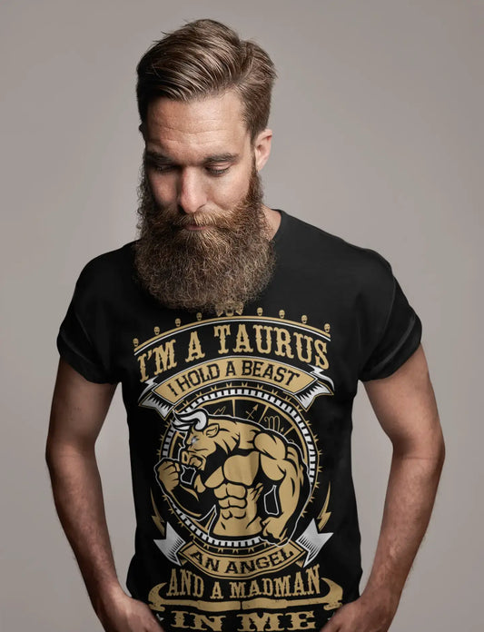 ULTRABASIC Men's Graphic T-Shirt I'm a Taurus - Beast Angel Madman Novelty Shirt