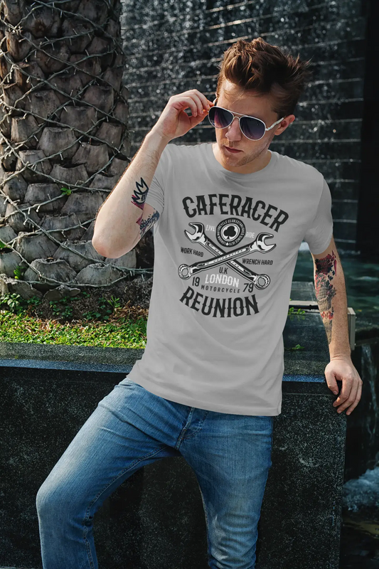 ULTRABASIC Men's T-Shirt Caferacer Reunion - Live Ride Motorcycle Shirt for Men