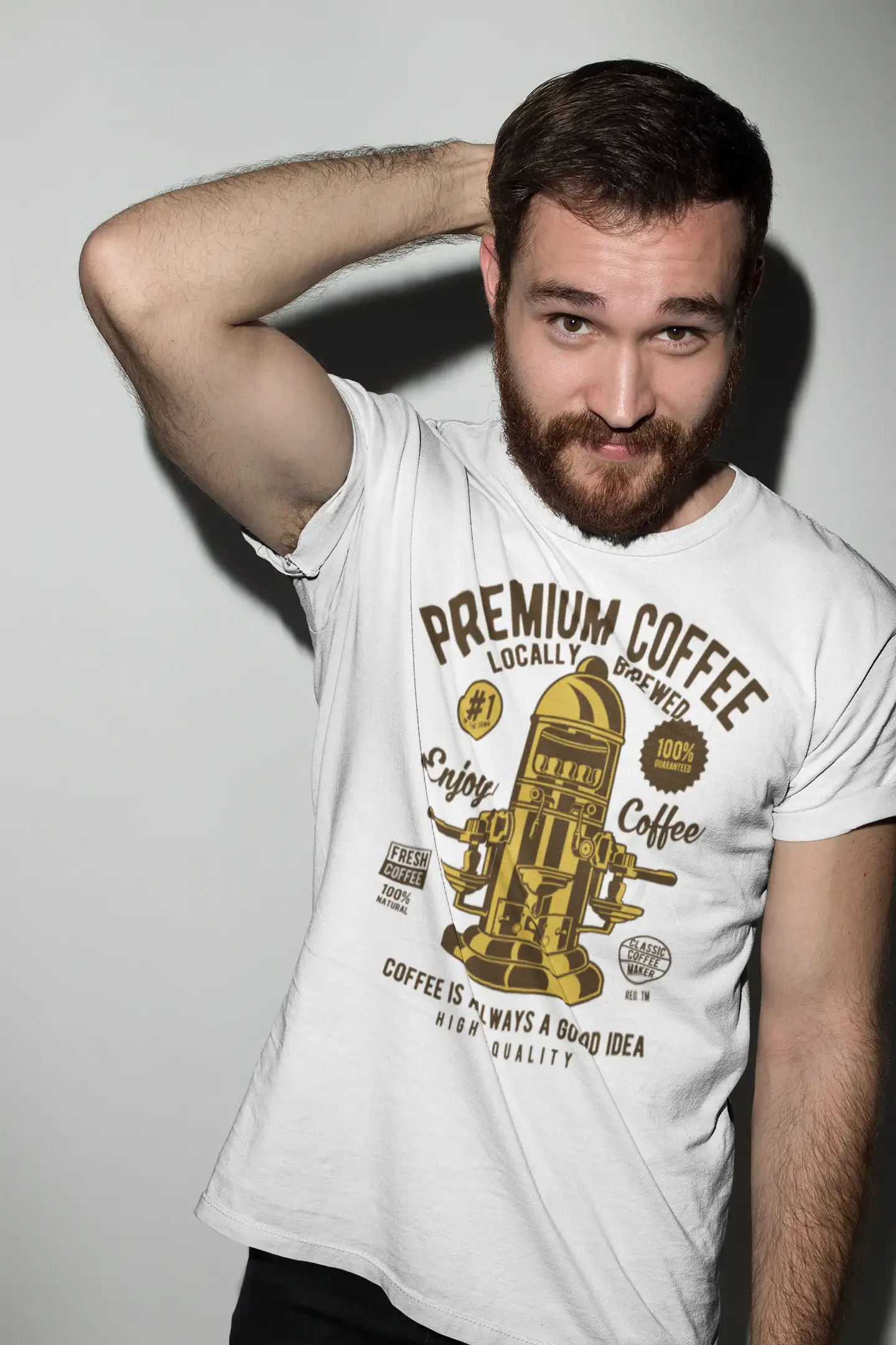 ULTRABASIC Men's T-Shirt Coffee is Always a Good Idea - Vintage Shirt for Men