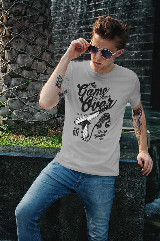 ULTRABASIC Men's Gaming T-Shirt The Game Is Never Over - Retro Game On Tee Shirt