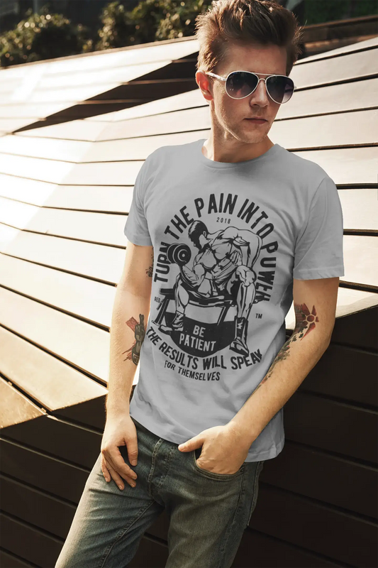 ULTRABASIC Men's T-Shirt Turn the Pain Into Power - Gym Motivational Tee Shirt
