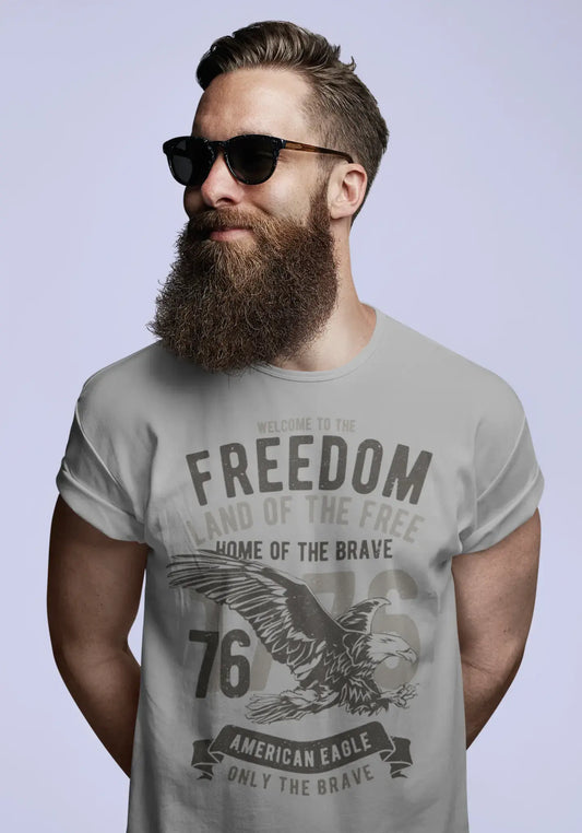 ULTRABASIC Men's T-Shirt Welcome to the Freedom - Land of the Free - Home of the Brave - US Patriotic Eagle Tee Shirt