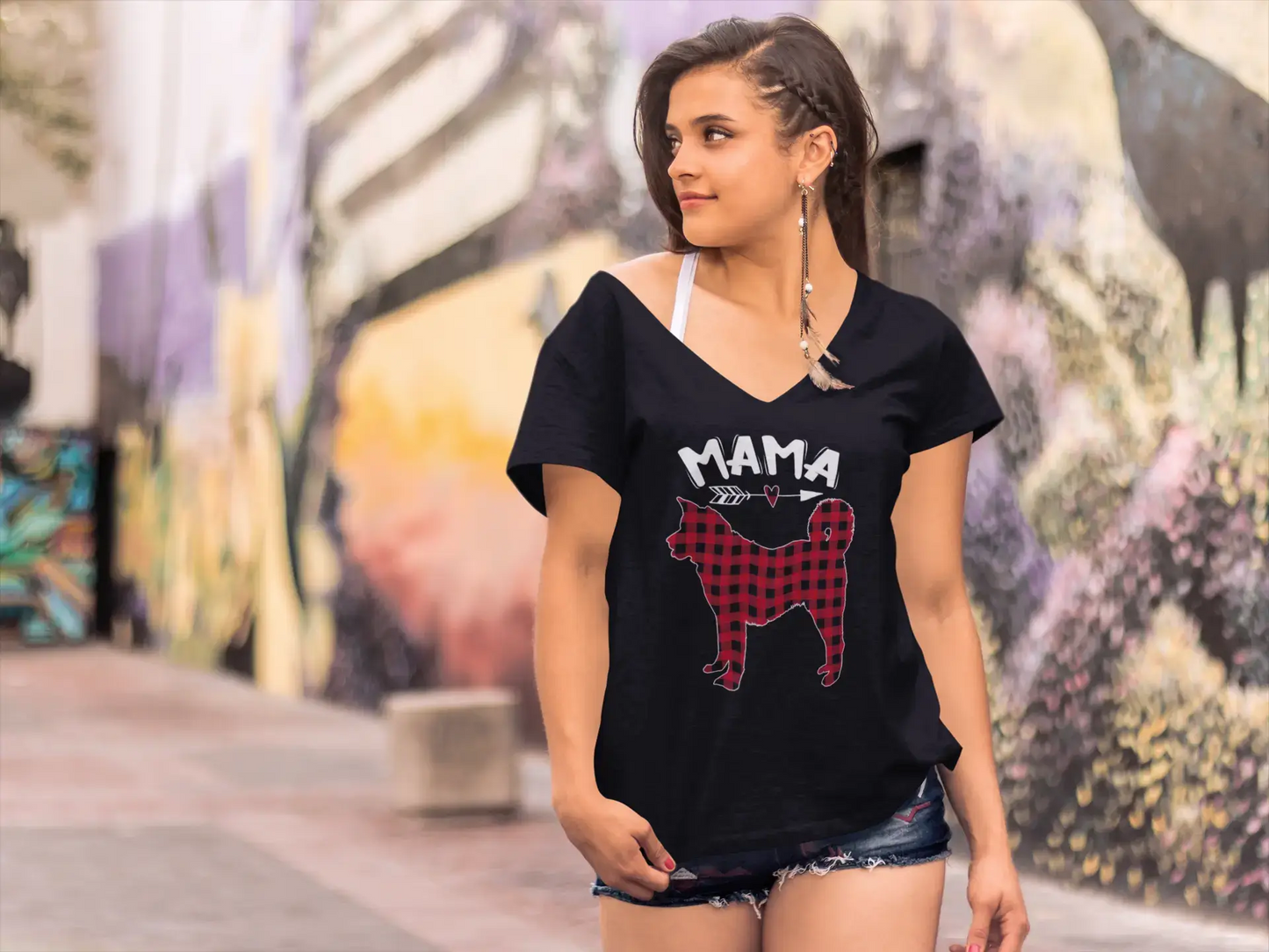 ULTRABASIC Women's T-Shirt Dog Mama - Mom Dog - Lover Tee Shirt for Ladies