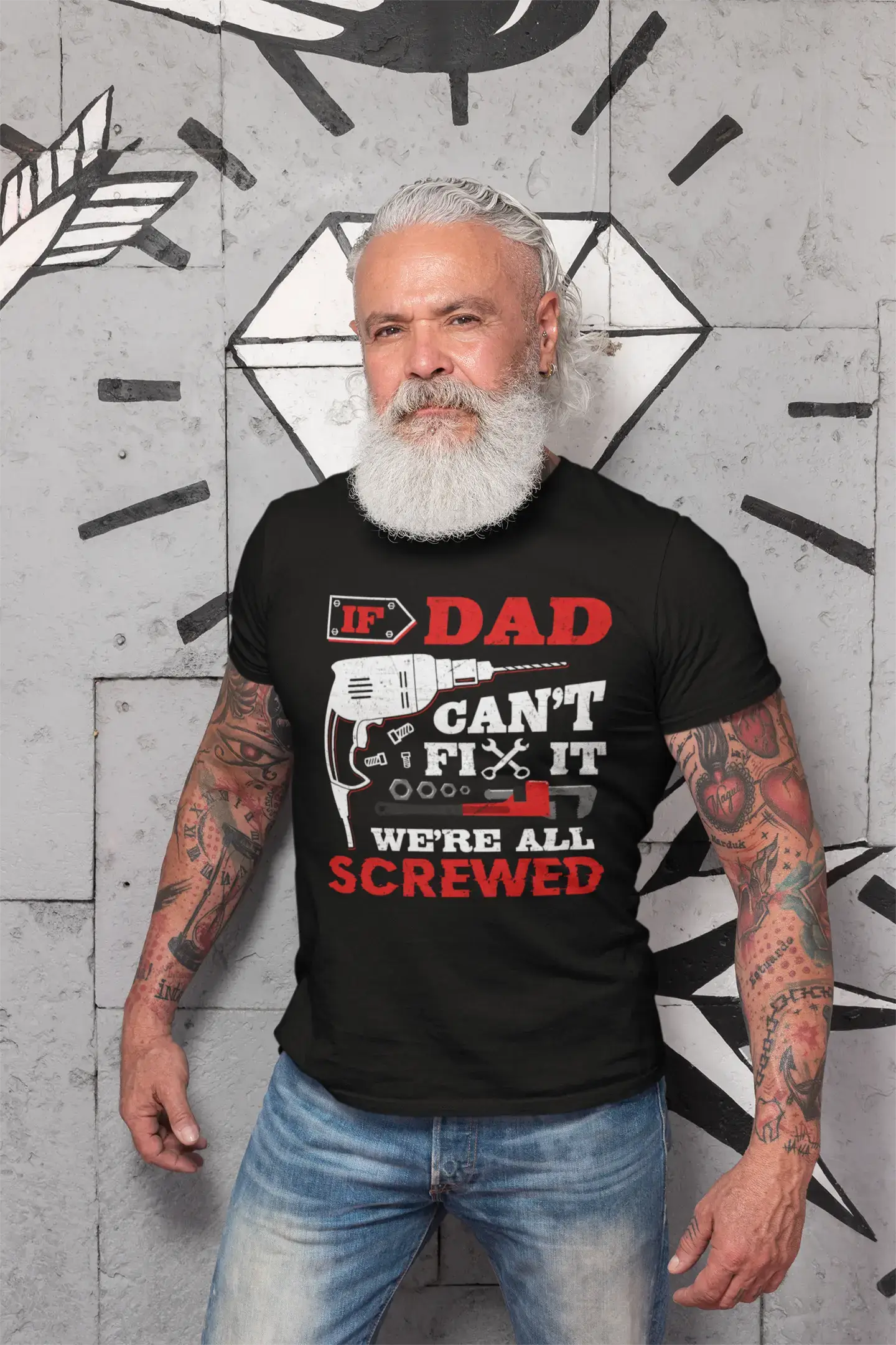 ULTRABASIC Men's Graphic T-Shirt If Dad Can't Fix It - We're All Screwed - Funny Father's Gift