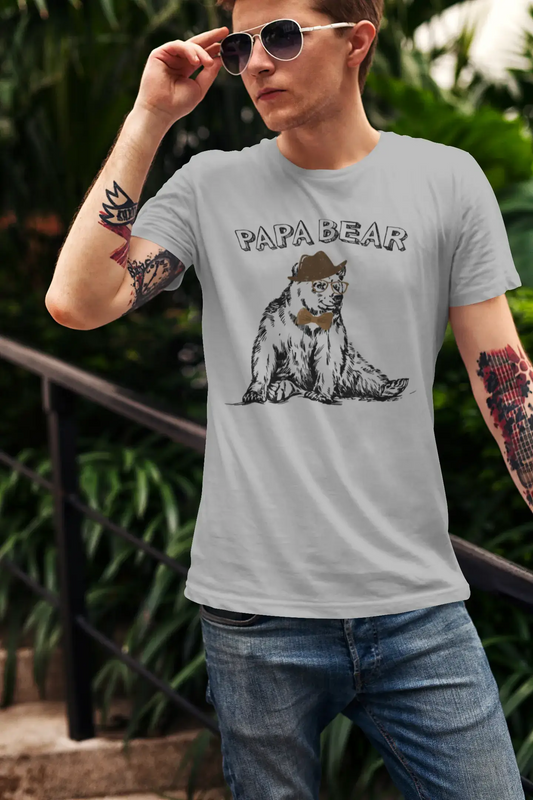ULTRABASIC Men's Graphic T-Shirt Gentleman Papa Bear - Funny Vintage Shirt - Father's Day