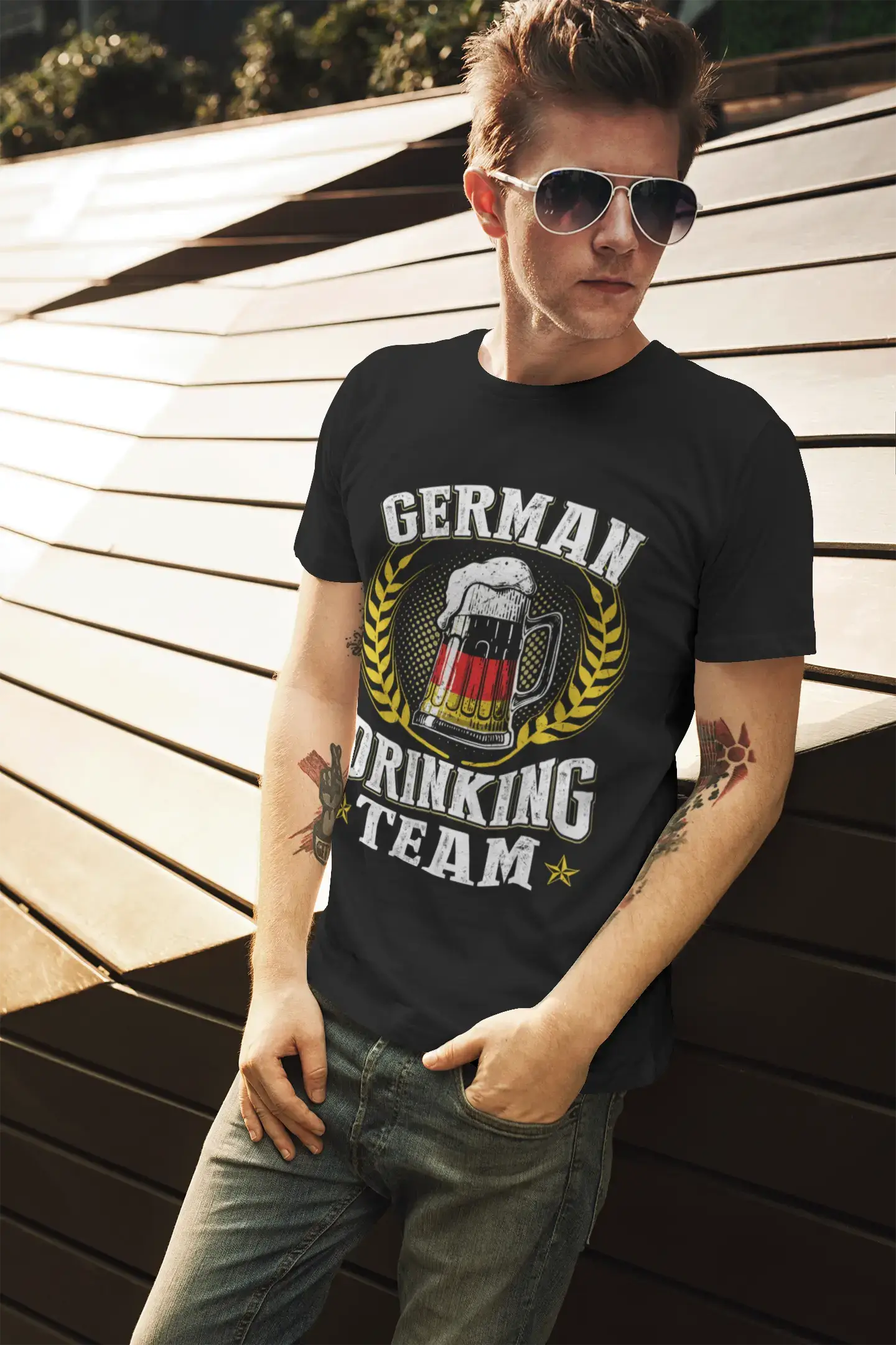 ULTRABASIC Men's T-Shirt German Drinking Team - Beer Lover Squad Tee Shirt
