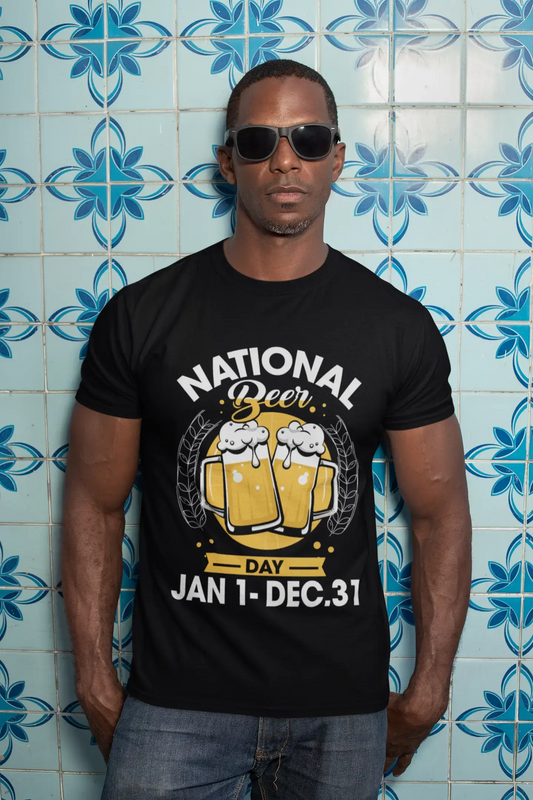 ULTRABASIC Men's Funny T-Shirt National Beer Day January 1 December 31 - Beer Lover Tee Shirt