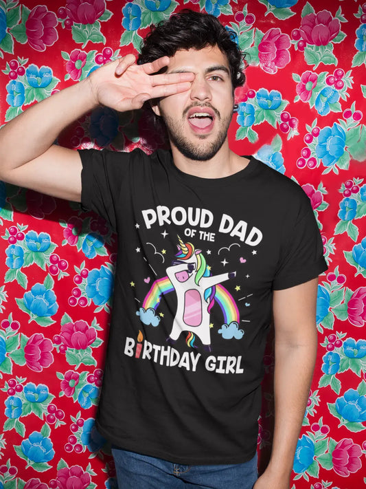 ULTRABASIC Men's T-Shirt Proud Dad of the Birthday Girl - Funny Unicorn Dab Tee Shirt