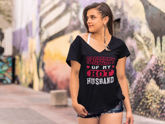 ULTRABASIC Women's T-Shirt Property of My Hot Husband - Valentine's Day Short Sleeve Graphic Tees Tops