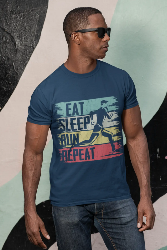 ULTRABASIC Men's Novelty T-Shirt Eat Sleep Run Repeat - Runner Tee Shirt