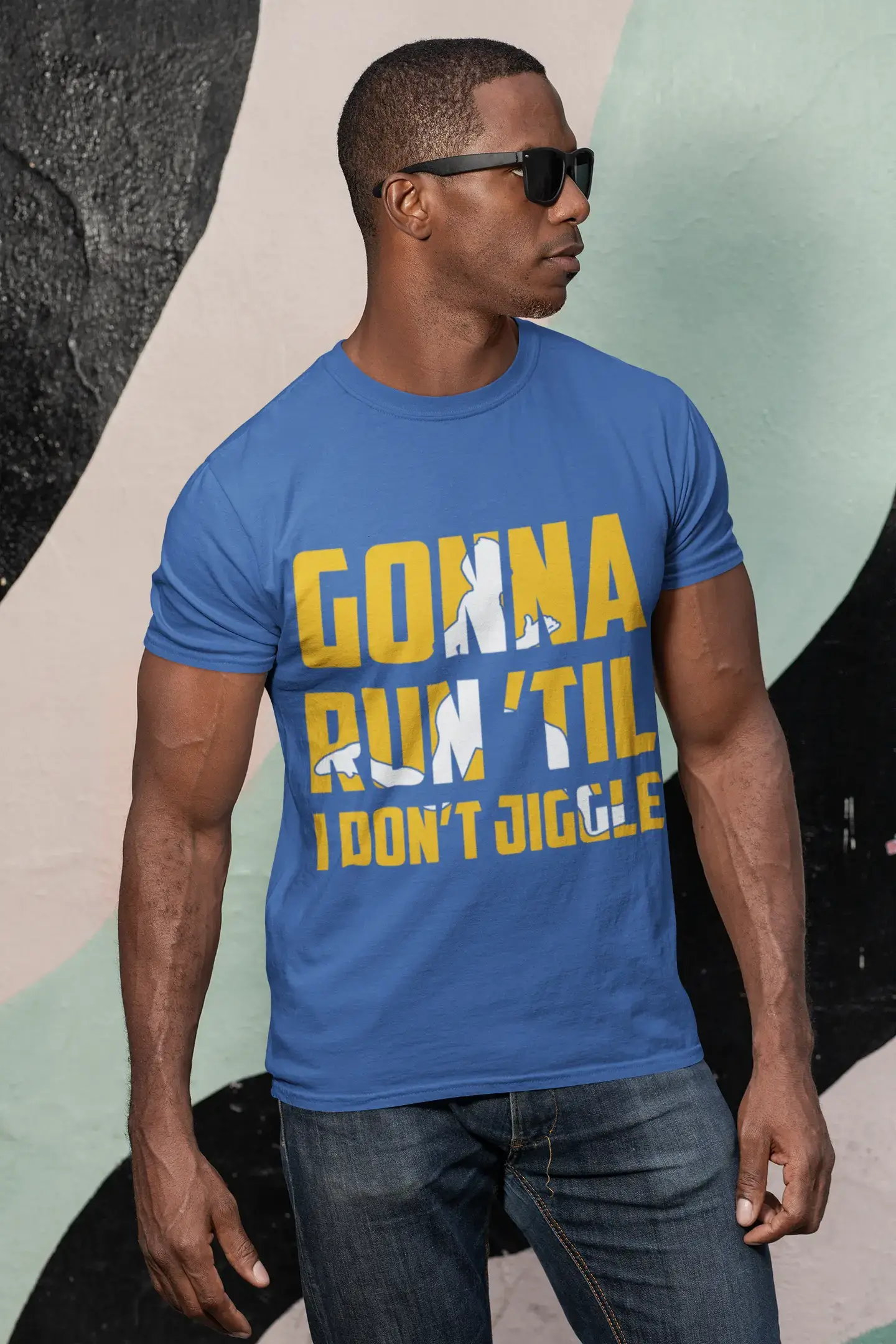 ULTRABASIC Men's Novelty T-Shirt Gonna Run Till I Don't Jiggle - Funny Runner Tee Shirt