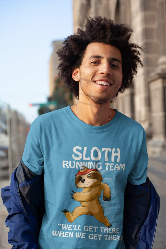 ULTRABASIC Men's Novelty T-Shirt Sloth Running Team - Funny Runner Tee Shirt