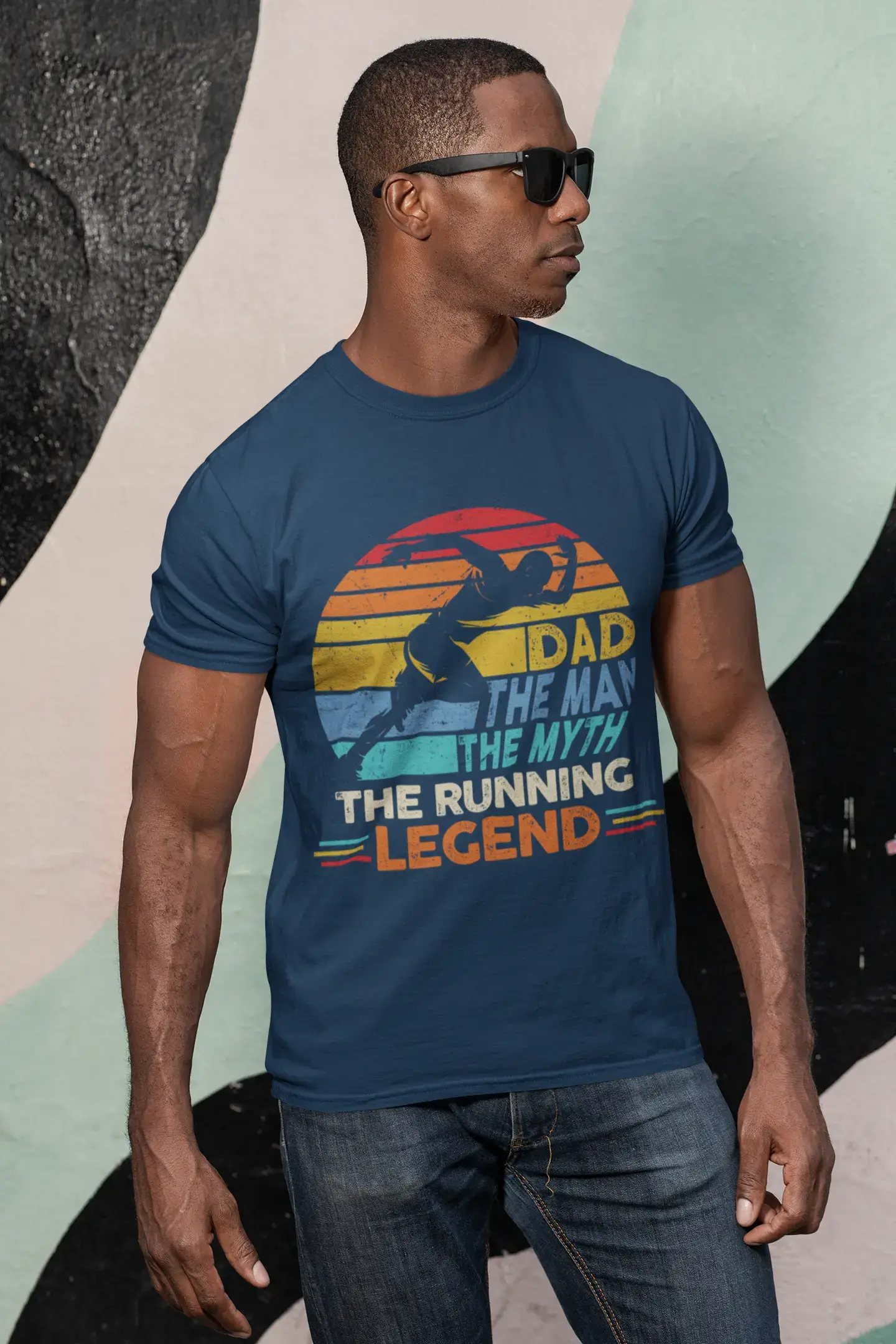 ULTRABASIC Men's Novelty T-Shirt Dad The Man The Myth The Running Legend - Funny Runner Tee Shirt
